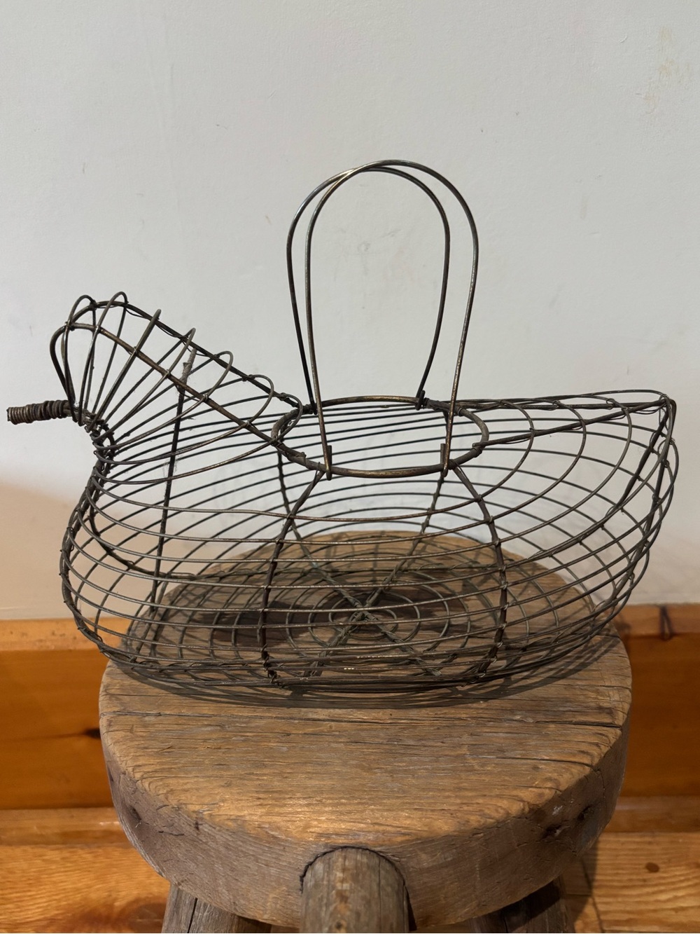 Vintage Wire Hen Egg Basket